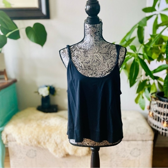 🏷️ 4/$25 NWT BP. Nordstrom Twist Strap Boxy Fit Crop Tank, Size 1X - Black - Picture 3 of 7